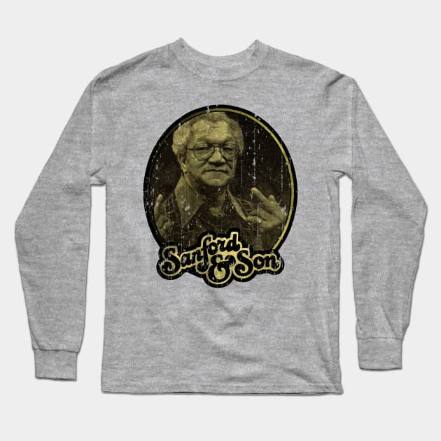 Sanford And Son Middle Finger Vintage Long Sleeve T-Shirt by Niko Neon